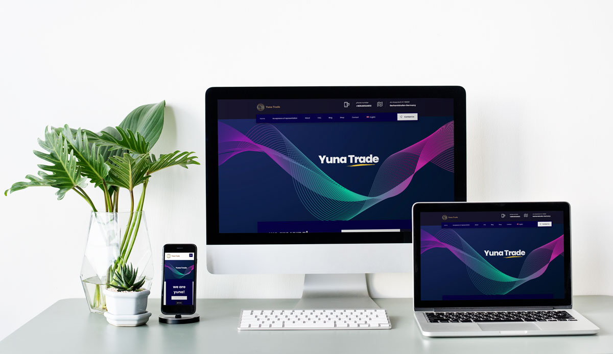 طراحی سایت yuna trade - سایت شرکتی