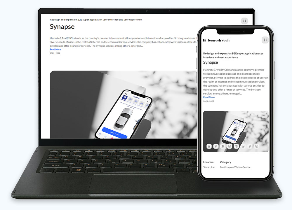 طراحی سایت شخصی کوروش صوفی