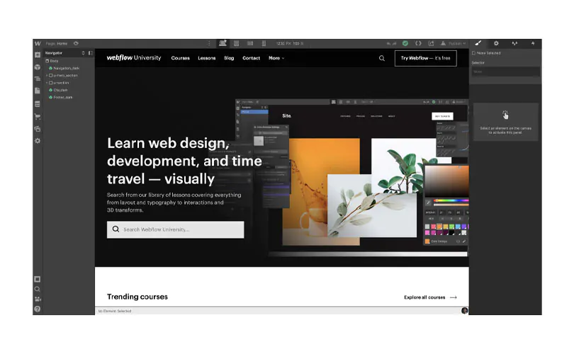 نرم افزار طراحی وب سایت webflow